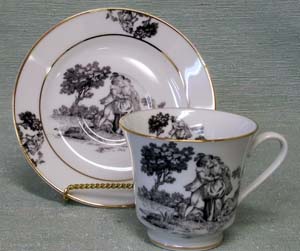 Toile Black Romance Catherine Cup & Saucer   