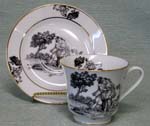 392-200BKR - Toile Black Romance Catherine Cup & Saucer   