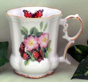Pink Butterfly Victorian Mug   