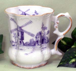 Blue Windmill Victorian Mug  