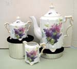 530-158 - Lilac Spray Teapot/Cream & Sugar Set       