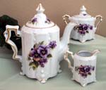 530-166 - Pansy Teapot/Cream & Sugar Set      