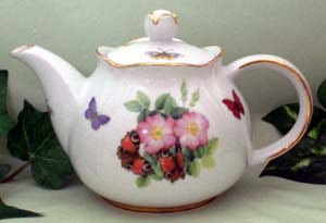Pink Butterfly 3C Round Teapot      