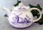 Blue Windmill 3C Round Teapot     