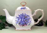 Blue Forget Me Not 8C Square Teapot     