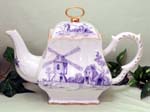 570-200BW - Blue Windmill 8C Square Teapot      