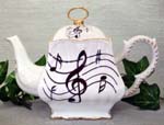 Music Notes 8C Square Teapot   