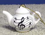 Music Notes Teapot Ornament   