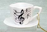 Music Notes Cup & Saucer Ornament   