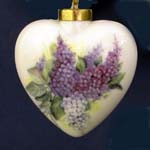 Lilac Bouquet Heart Ornament    